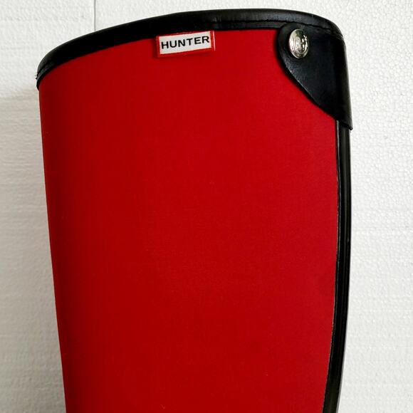 Hunter Bessy Red & Black Colorblock Winter Rain Boots Unisex Sz 6 Female 5 Male - Picture 7 of 12